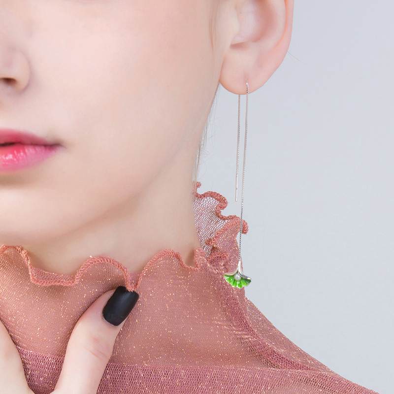 Swallow And Nest Crystal Asymmetrical Enamel Earrings