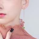 Swallow And Nest Crystal Asymmetrical Enamel Earrings