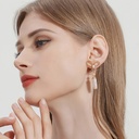 Yellow Bird On Branch And Leaf Asymmetrical Enamel Stud Earrings