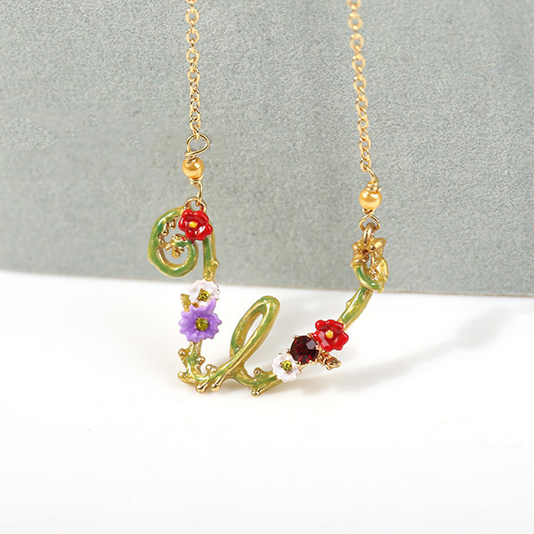 Alphabet Blossoming Necklace Letter A-Z All series
