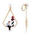 Mermaid Asymmetrical Enamel Earrings