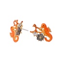 Seahorse And Crystal Enamel Earrings