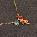 Enamel Glaze Monkey Necklace Gold Defence Allergy Ornaments