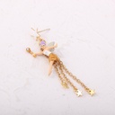 Star And Fairy Tassel Enamel Earrings