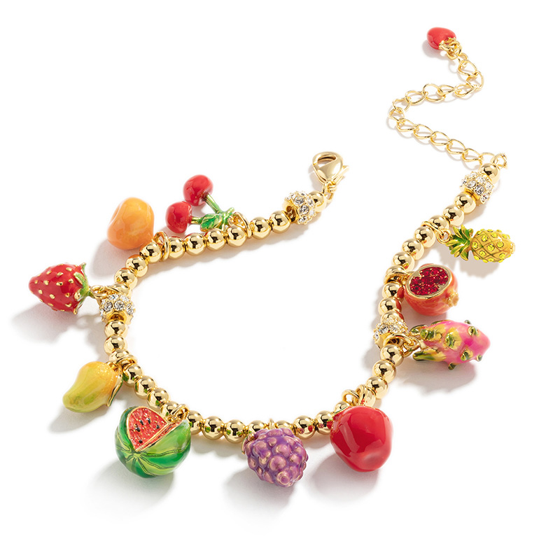 Fruit Strawberry Pendant Collarbone Enamel Necklace