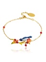 Bird On Cherry Branch Enamel Charm Bracelet