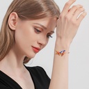 Flower And Swallow Asymmetrical Enamel Stud Earrings