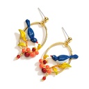 Orange Blossom Flower Enamel Stud Earrings