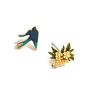 Orange Blossom Flower Enamel Stud Earrings