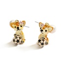 Orange Blossom Flower Tassel Enamel Stud Earrings