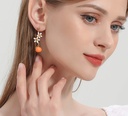 Bow And Crystal Enamel Stud Earrings