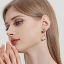 Flower And Crystal Pearl Enamel Stud Earrings