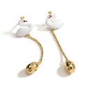 Flower Tassel  Enamel Earrings