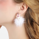 Cute Cat Kitty Kitten Pearl Asymmetrical Stud Earrings