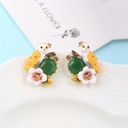 Squirrel Nut And Mushroom Asymmetrical Tassel Enamel Earrings