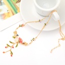 Enamel Glaze Personality Gem Tassel Pendant Necklace