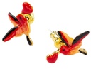 Cute Fox And Stone Enamel Stud Earrings