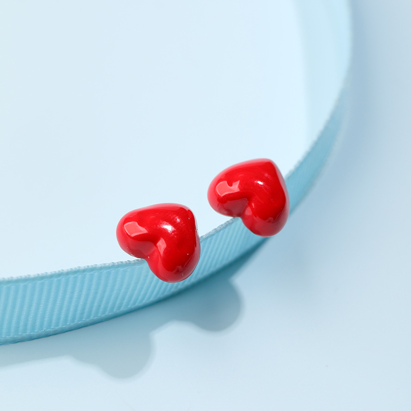 Natural Rose Mineral Raw Irregular Stone Stud Earrings