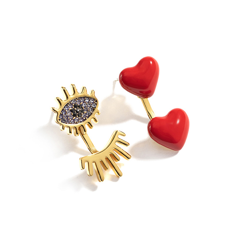 Parrot And Flower Pearl Tassel Enamel Stud Earrings