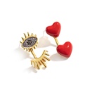 Parrot And Flower Pearl Tassel Enamel Stud Earrings