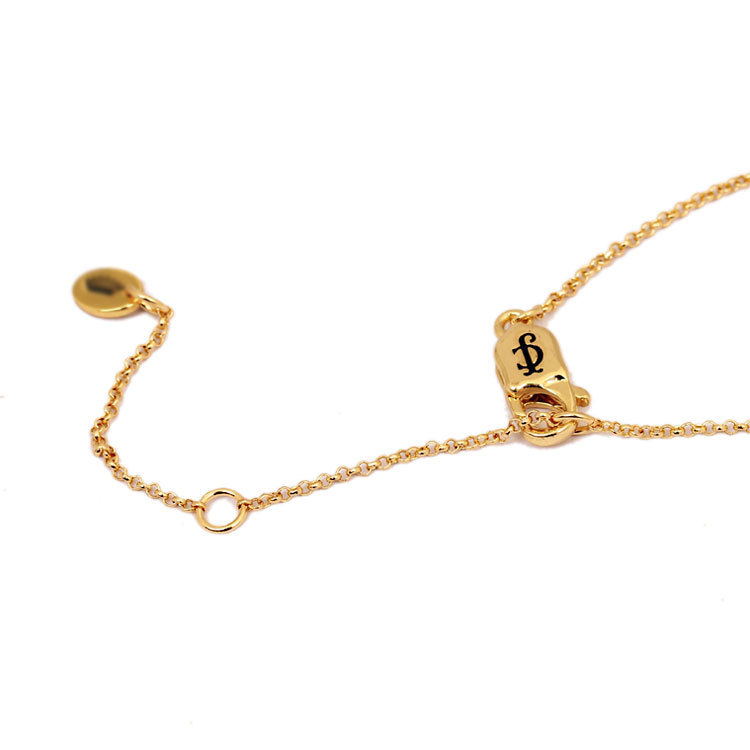 Heart And Crystal Gold Plated Clavicle Necklace