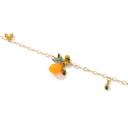 Orange Blossom Flower Enamel Charm Bracelet