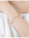 Cherry Blossom With Crystal Enamel Charm Bracelet