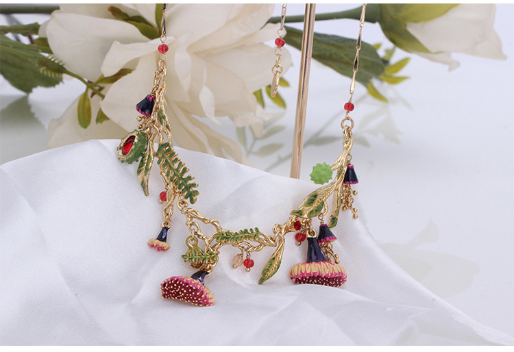 Leopard Red Crystal Enamel Earrings Stud Earrings