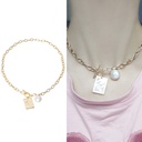 Freshwater Pearl Gold Plated Chain Choker Necklace