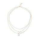 Freshwater Pearl Moon Gold Filled Chain Layering Necklace