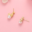 Eye And Red Heart Asymmetrical Enamel Earrings