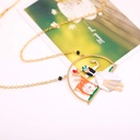 Cute Rabbit Enamel Earrings Bunny Flower Jewelry Clip/Stud Earrings
