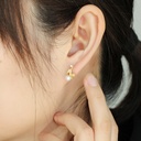 Gardenia Flower With Pearl And Zircon Enamel Adjustable Ring