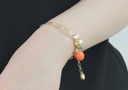 Peach Blossom Flower Enamel Necklace