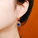 Cherry Blossom Flower Tassel And Pearl Enamel Stud Earrings