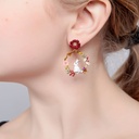 Cute Rabbit Pendant Long Tassel Hand Painted Enamel Asymmetric Stud Clip Earring