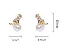 Freshwater Pearl Cat Kitty Kitten Stud Earrings