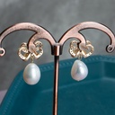 Baroque Irregular Pearl Bow Bridesmaid Gift Earrings