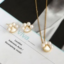 Cute Rabbit Bunny On A Flowering Branch Enamel Necklace