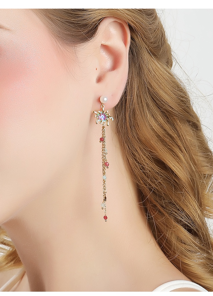 Rose And Stone Branch Enamel Necklace