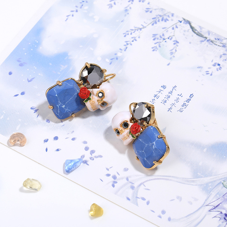 Rose And Stone Branch Enamel Necklace