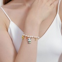 Freshwater Pearl Smile 14K Gold Plated Collarbone Necklace