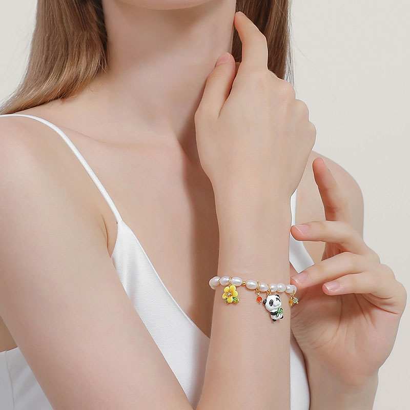 Freshwater Pearl Smile 14K Gold Plated Collarbone Necklace
