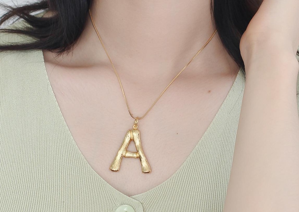 Alphabet Initials Metal Necklace Letter A-Z All series