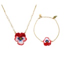 Blooming Flowers Enamel Collar Necklace