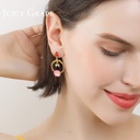 Dairy Queen Crystal Enamel Earrings Jewelry Stud Clip Earrings