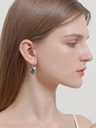 Swallon And Red Heart Crystal Enamel Earrings