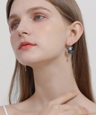 Swallon And Red Heart Crystal Enamel Earrings