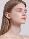 Flower Ladybug And Stone Enamel Earrings