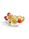 Hawthorn And Flower Crystal Enamel Adjustable Ring